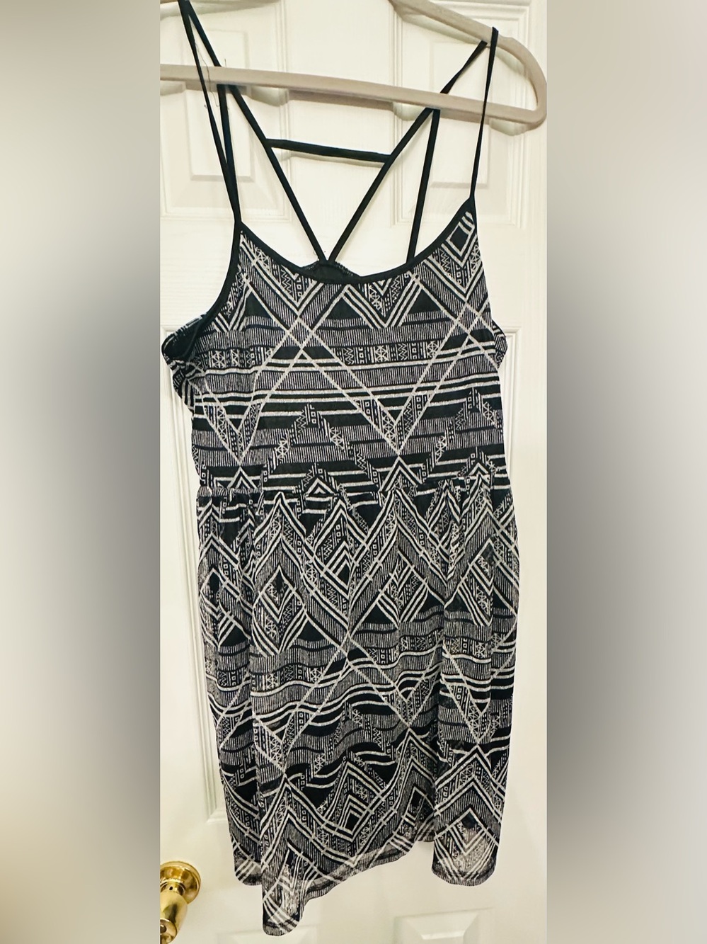 Black & White Geometric Print Women's sundress